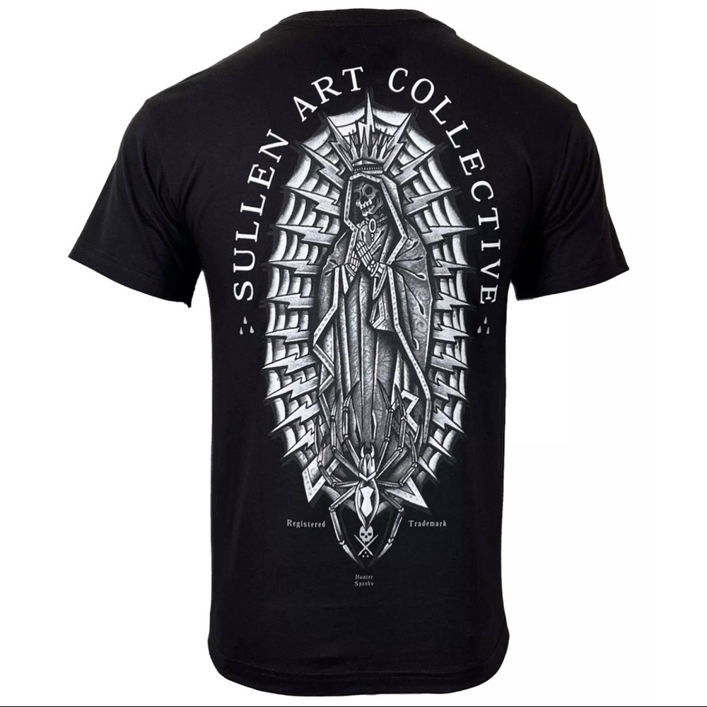 Sullen Men's T-shirt HR SPANKS NIGHTMARE Jet Black Tattoo Skull Premium Quality